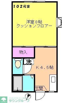 リヴレーヌ弐番館(1DK/2階)の間取り写真