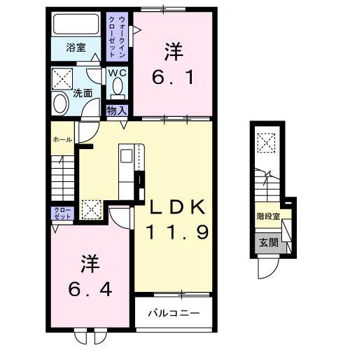 グランテラス V(2LDK/2階)の間取り写真