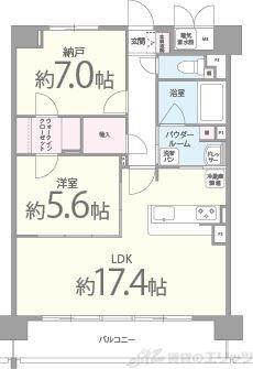 リバーフィールド茨木(1LDK/3階)の間取り写真