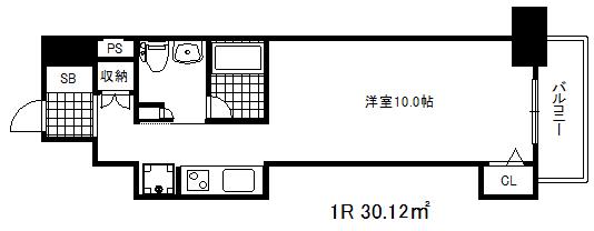 レジディア神戸磯上(ワンルーム/4階)の間取り写真