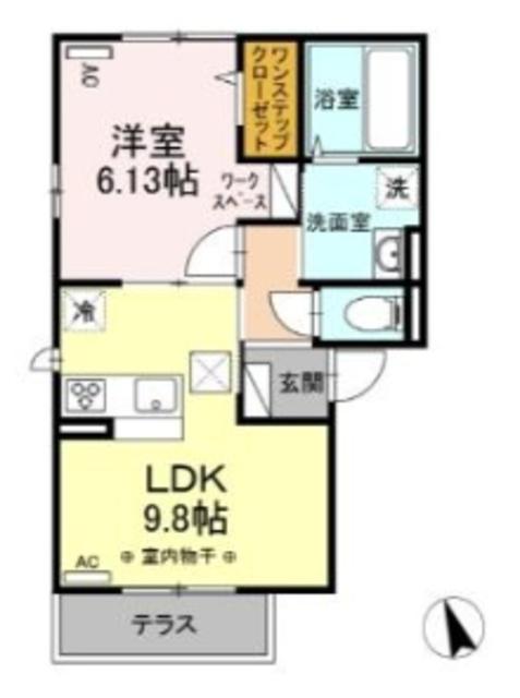 グランドゥールII(1LDK/1階)の間取り写真