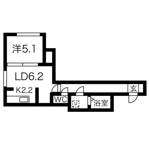 E-HORIZON美園II(1LDK/1階)の間取り写真