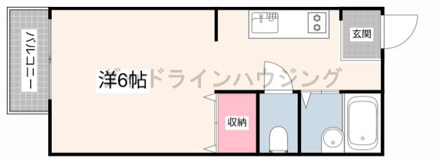サンライフ・アイE棟(1K/2階)の間取り写真