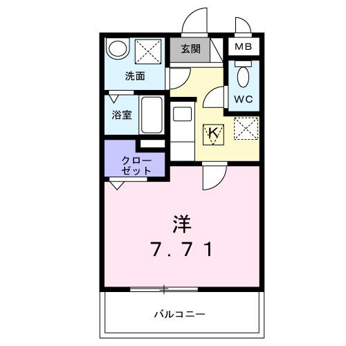 さくらテラス(1K/1階)の間取り写真