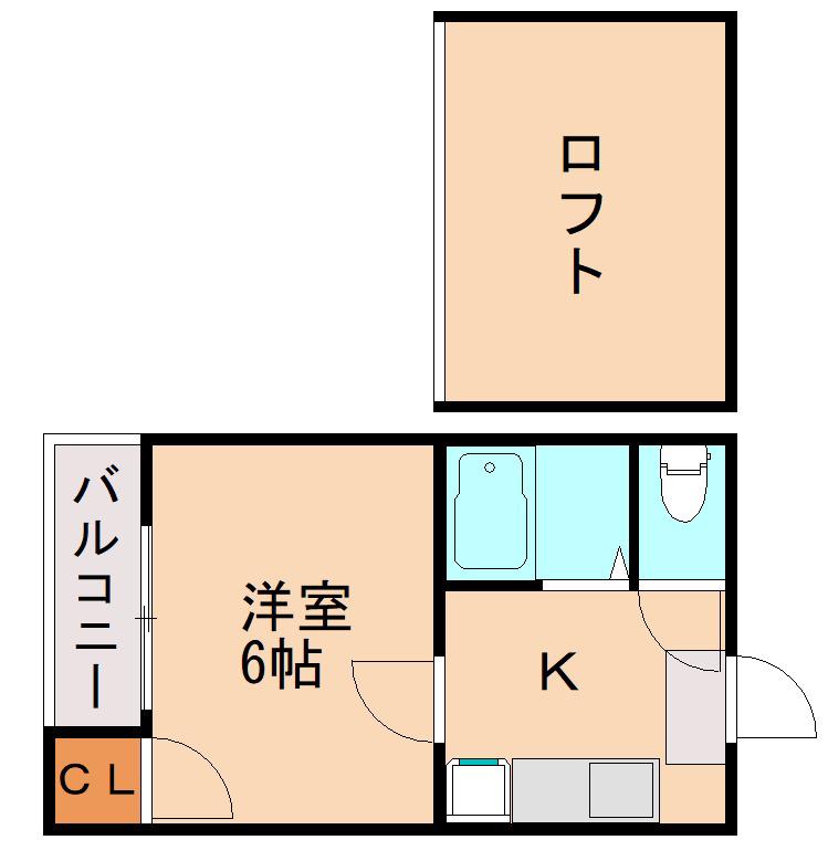 SUNHILLS仲原(1K/1階)の間取り写真