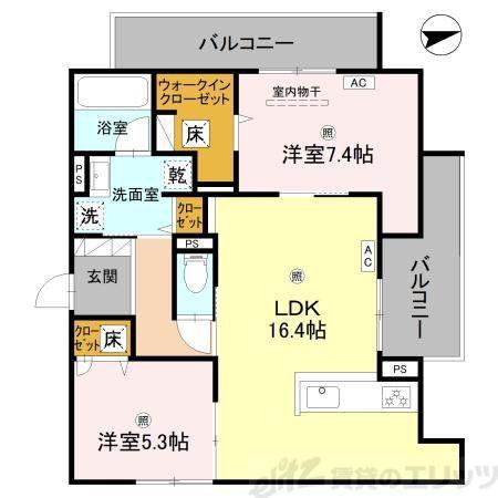 D-RESIDENCE寿(2LDK/1階)の間取り写真