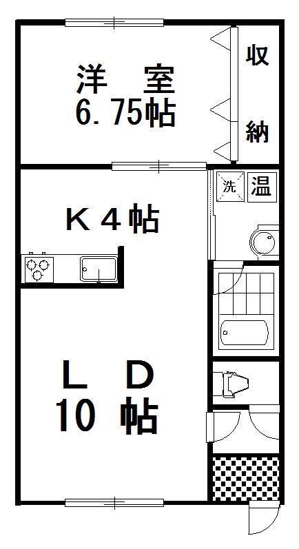 ブルックス1(1LDK/1階)の間取り写真