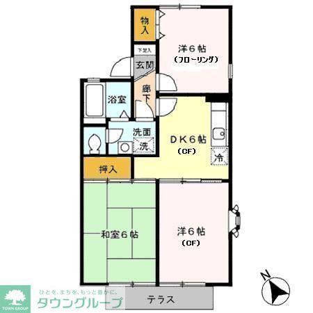 メゾンコルザA(3DK/1階)の間取り写真
