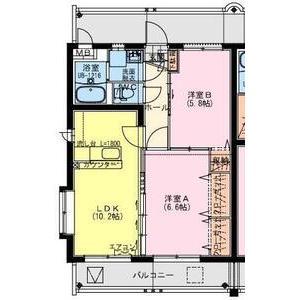 T・ONE(2LDK/1階)の間取り写真