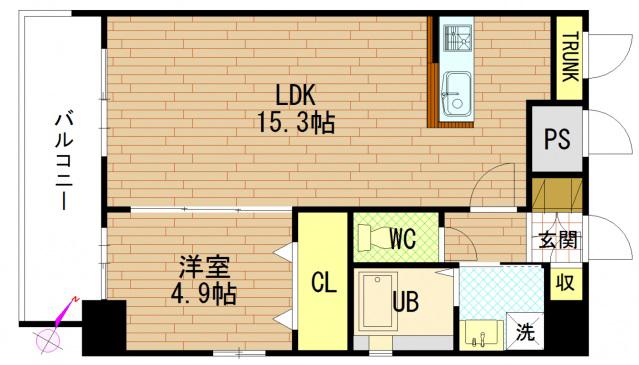 グラビスコート広島駅前通(1LDK/10階)の間取り写真