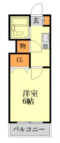 和興ビル(1K/3階)の間取り写真