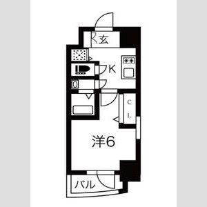 エスリードレジデンス大阪福島フロント(1K/14階)の間取り写真