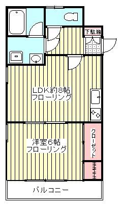 レジデンス南町(1LDK/1階)の間取り写真