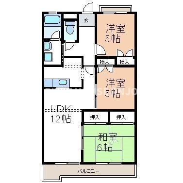 ニュークリーンシティ(3LDK/1階)の間取り写真