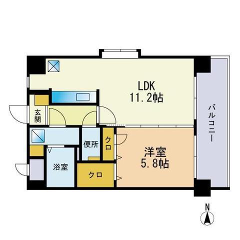 シャトーラフルール(1LDK/3階)の間取り写真