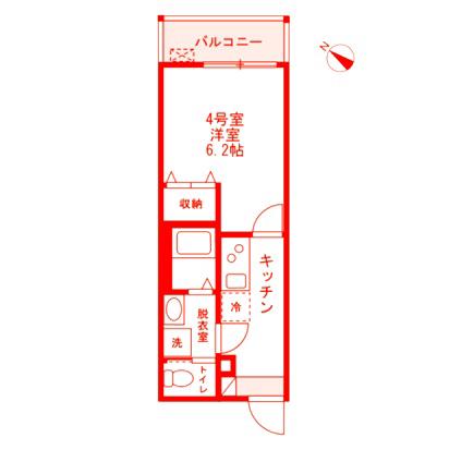 FELICE野島公園(1K/1階)の間取り写真