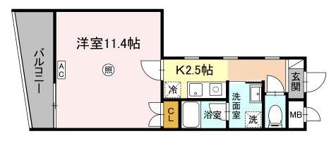 D-ROOM安謝DW(1K/7階)の間取り写真