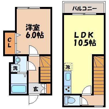 長崎電軌大浦支線 大浦海岸通駅 徒歩87分 2階建 築3年(1LDK/1階)の間取り写真