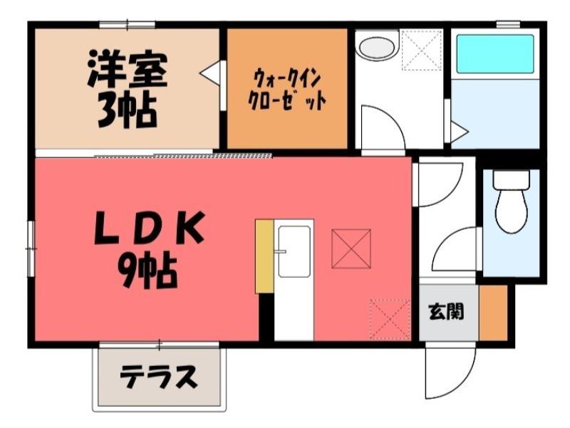 @アマレーヌ(1LDK/1階)の間取り写真