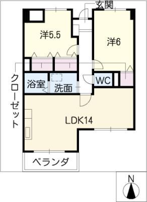 WIZARD(2LDK/4階)の間取り写真