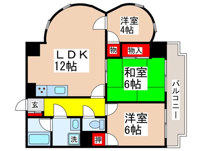 グレースヴィラ(3LDK/5階)の間取り写真
