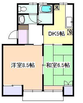 ベルメゾンB(2DK/2階)の間取り写真