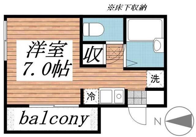プランタン六町(ワンルーム/1階)の間取り写真