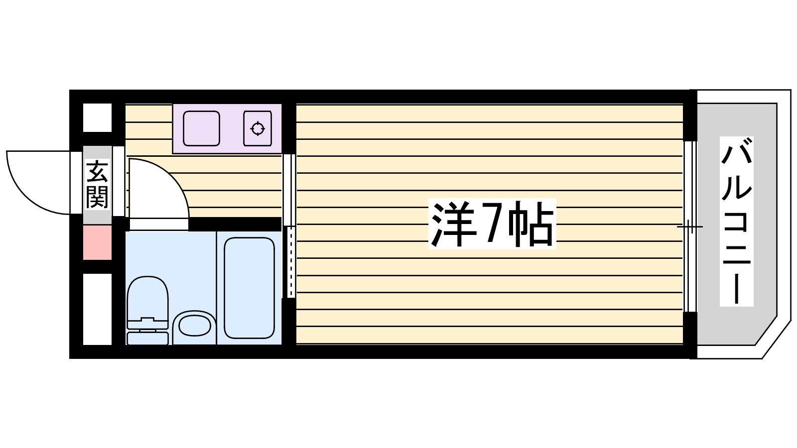 メイトピア久保(ワンルーム/2階)の間取り写真