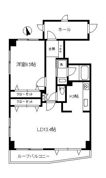 パテラ百合ヶ丘グランアジール(1LDK/5階)の間取り写真