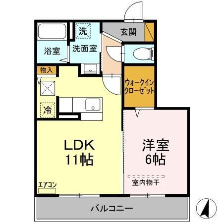 D-ROOM住吉(1LDK/1階)の間取り写真