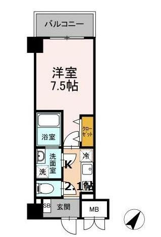 TRE LUCE横濱関内(1K/10階)の間取り写真