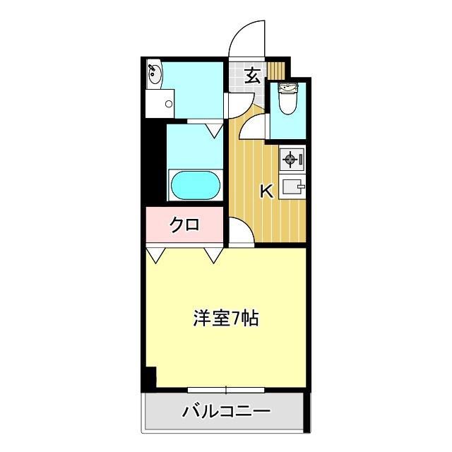 エヴァーグリーン(1K/2階)の間取り写真