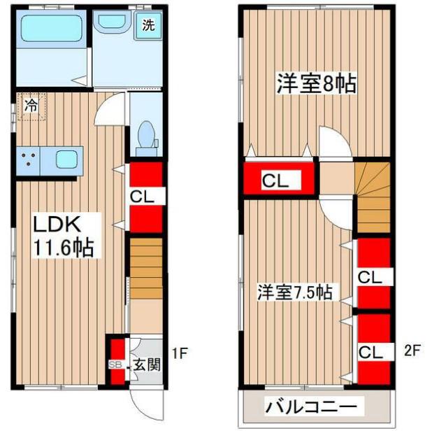 フラット北小岩(2LDK/1階)の間取り写真