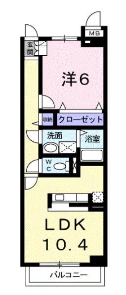 グランパレ(1LDK/1階)の間取り写真