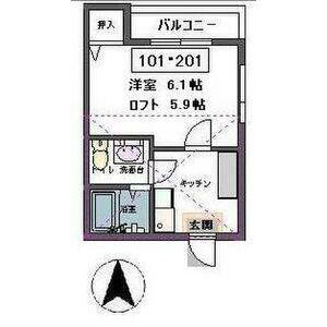 グレイスあおば(1K/1階)の間取り写真