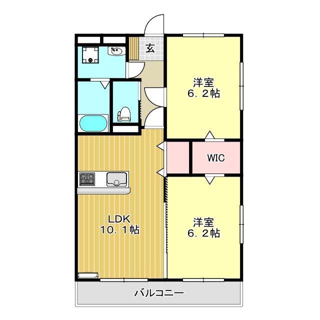フェリシティ(2LDK/3階)の間取り写真