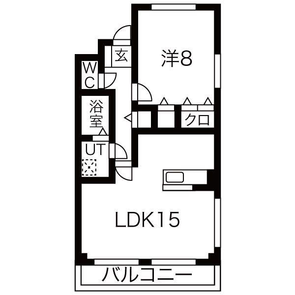 パークハイツAYA(1LDK/3階)の間取り写真