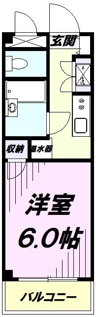 ロイヤルヒルズ(1K/1階)の間取り写真
