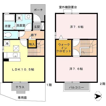 HYDE PARK(2LDK/1階)の間取り写真