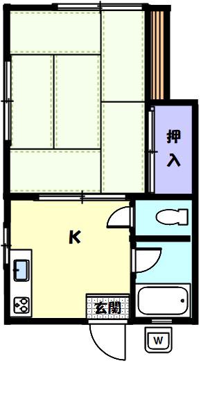 クオリティー6(1K/2階)の間取り写真