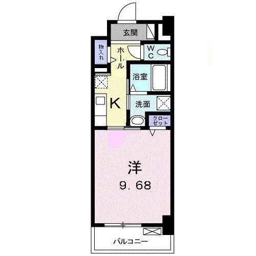 クラール花ノ宮(1K/3階)の間取り写真