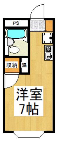 コートハピネス(ワンルーム/1階)の間取り写真
