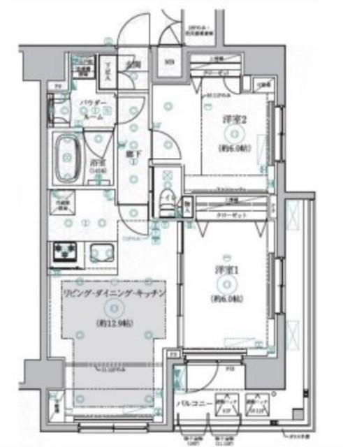 REALIZE千住大橋(2LDK/11階)の間取り写真