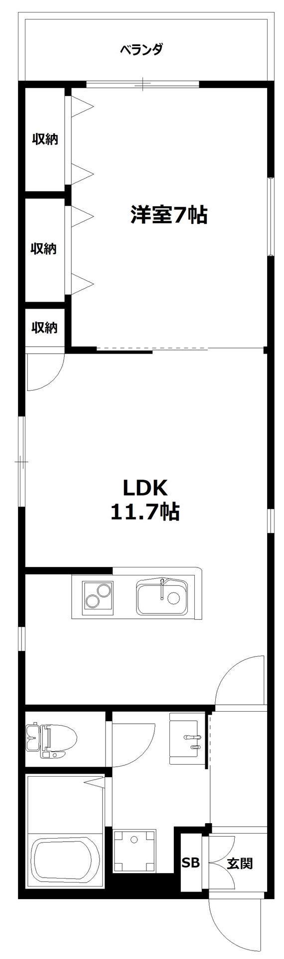 LIEN横濱天王町II(1LDK/3階)の間取り写真