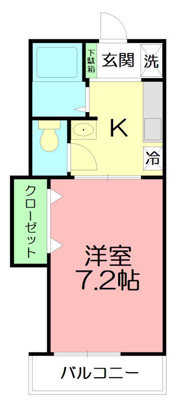 ウィンズパル(1K/1階)の間取り写真