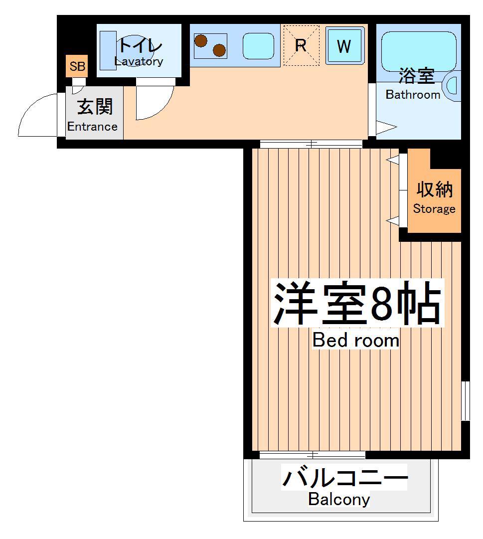 ヒロライフステージ立川(1K/1階)の間取り写真