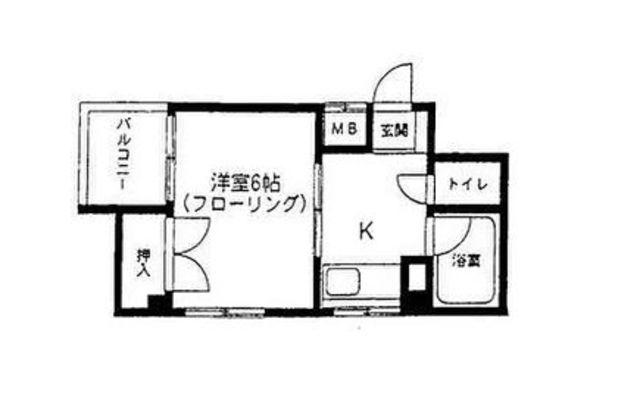 エクセレント藤野(1K/4階)の間取り写真
