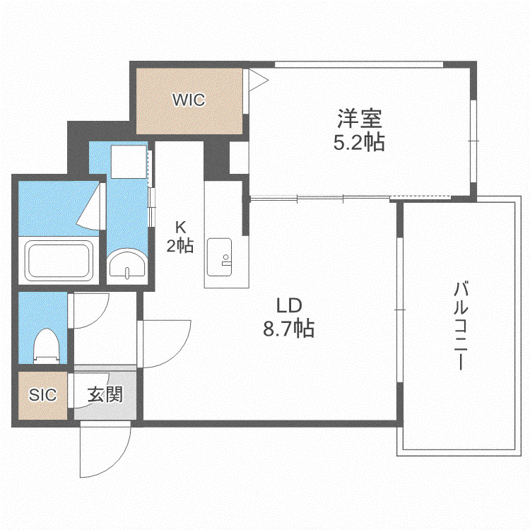 ZIZI TROIS(1LDK/2階)の間取り写真