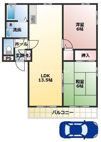 ハイム優(2LDK/1階)の間取り写真