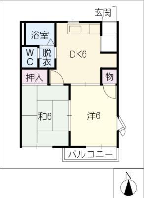 サンクレスト神田(2DK/1階)の間取り写真